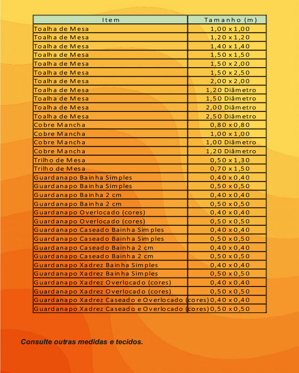 41-MTX-UNIFORMES-Uniformes-Profissionais-Linha-Alimenticia-Guardanapos-e-Toalhas-de-Mesa-Tabela